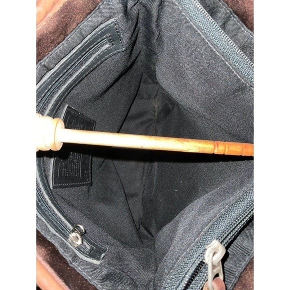 Coach Vintage Neoprene And Leather Brown Tote Bag Purse With Hangtag - Picture 13 of 15